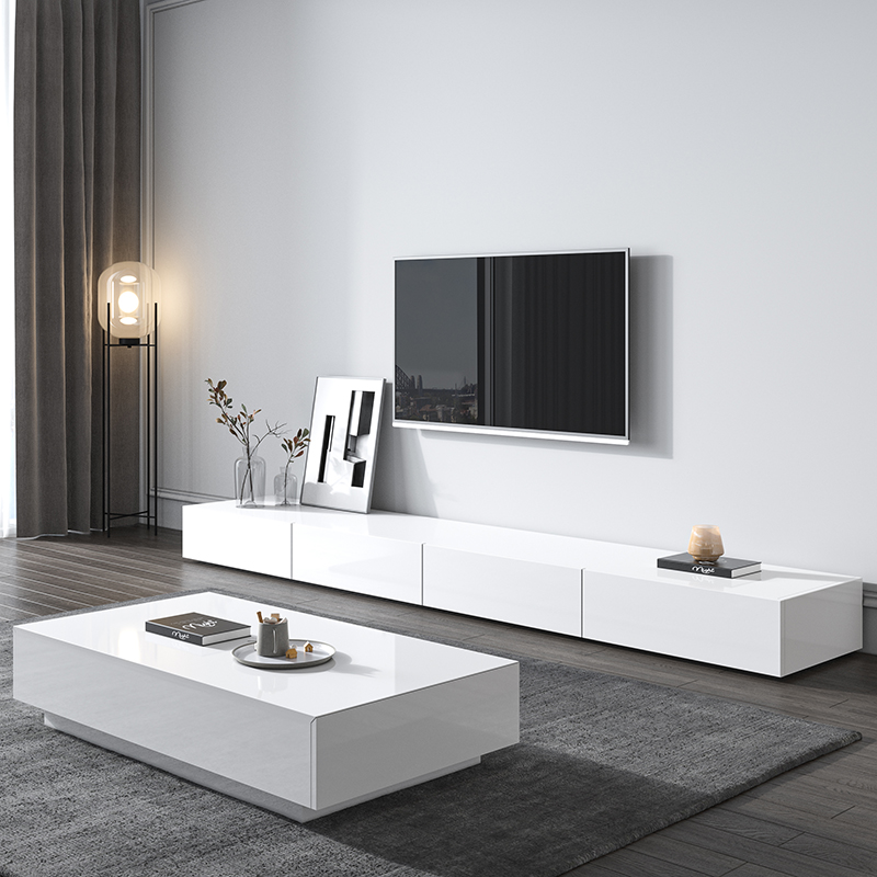 Baida Same Modern TV Cabinet Tea Composite White Complete Living Room Size Paint Economy