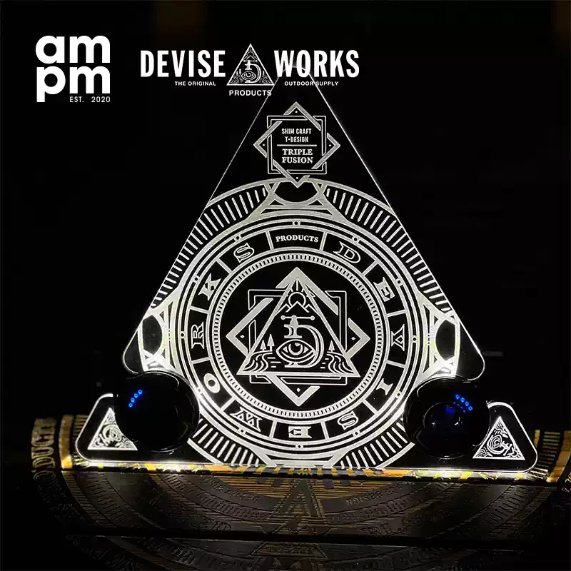 日本DEVISE WORKS限定燈架戶外亞克力板不可折疊燈架GZ三角形燈座