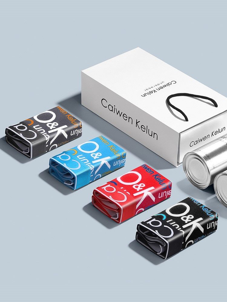 Men's Four Corner Briefs 2022 New Teen Trendy Personality Four-corner Pants Head Safety Pants Underpants Pure Cotton Yzck