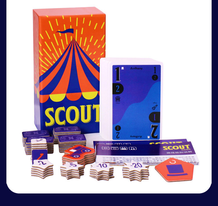 Фишки scout马戏星探搜索桌游2-5人卡牌游戏欢乐亲子休闲聚会oink系列