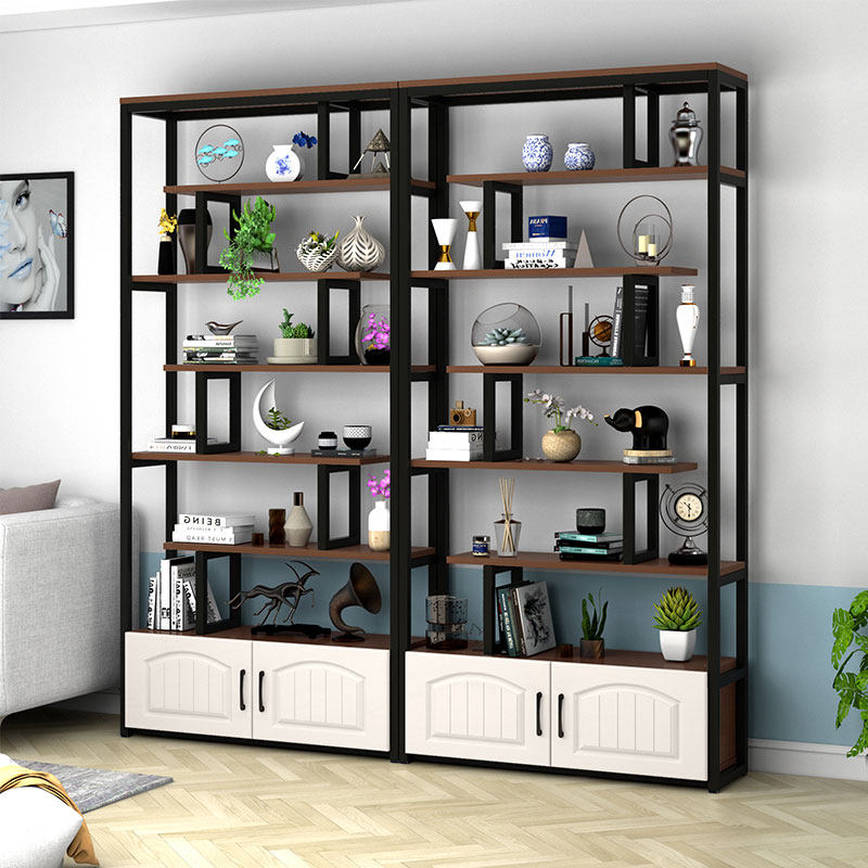 Shelf rack multi-layer display cabinet steel wood free combination cosmetics mother and baby shop with cabinet product display shelf