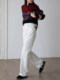 White high-waisted wide-leg jeans for women 2025 new spring fashion versatile casual slim narrow straight pants