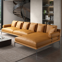 baxter Italy imported real leather sofas Nordic modern minimalist Villa Living Room Headroom Cow Leather Sofa