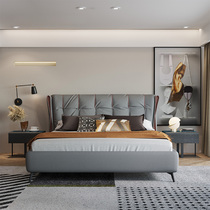 Ideostyle minimalist cloth art double bed master bedroom double Nordic light lavish soft bag wedding bed ins small family type washable