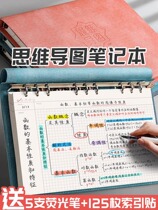 思维导图笔记本子A4大号活页夹软皮网格康奈尔本子高颜值考研法考专用B5上翻线圈本活页本可拆卸加厚记事本