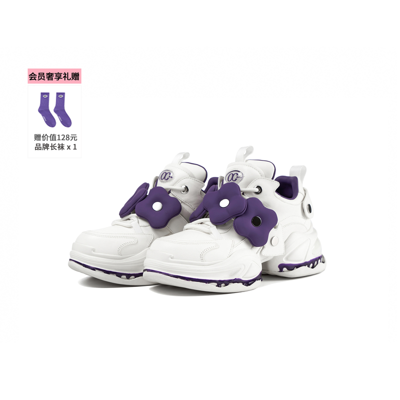 Oc Dad Shoes Flower Series Mysterious Purple Original Design Niche Low-Top Wear-Resistant Thick-Soled Height-Increasing Shoes
