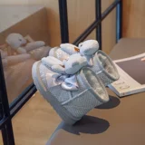 Детские милые мультяшные сапоги, утепленная модная обувь для мальчиков, блестки для ногтей, ботинки, с медвежатами, 2022