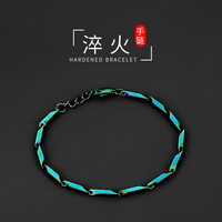Titanium steel quenched rhombus bracelet men's ins niche design bracelet retro personality simple hand jewelry exquisite accessories