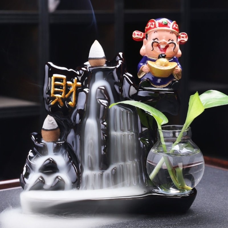 New mini-flow aromas small furnace pour creative chaetheon swing pieces ceramic Home Indoor Incense repellent Stench Prolonged