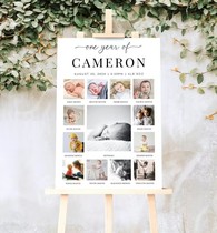 Creative first birthday banquet photo signature board baby birthday poster one year full moon birthday photo wall customization