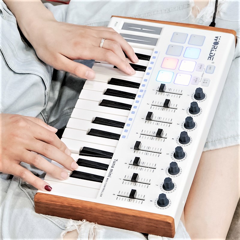 worlde-PANDAmini25 key midi keyboard percussion mat music arrangement keyboard electronic midi controller