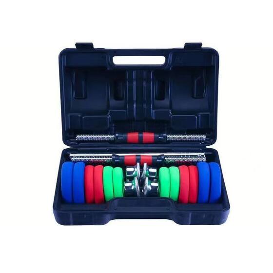 Hengda Colorful Dumbbell Plates Adjustable 20/30kg Barbell Dual-Use for Men and Women Home Fitness Equipment with Rubber Coating