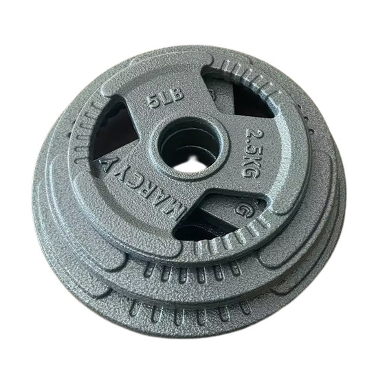 Hengda Barbell Plates with Large Holes and Small Holes for Gym and Home Use, Rocker Arm Weight Plates, Weightlifting Painted Three-Hole Hand Grip Plates, Cast Iron