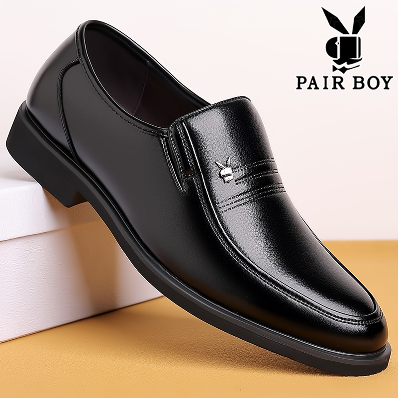 Men's Leather Shoes 2026 Spring Genuine Leather Formal Large Size Business Shoes for Middle-Aged and Elderly Men Casual Non-Slip Dad Shoes