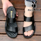 Летние сандалии, нескользящая износостойкая кожаная пляжная обувь, слайдеры, тапочки, из натуральной кожи