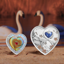 2024 Auspicious Cultural Gold and Silver Commemorative Coins Heart to Heart Central Bank 520 Heart-Shaped Commemorative Coins Chinese Valentine’s Day Gift