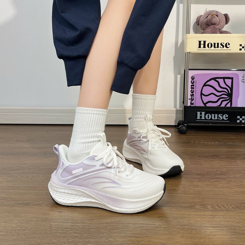 Junior High School Girls' Physical Exam Running Shoes 2026 Spring New Lightweight Shoes Jump Rope Cushioning Sports Running Shoes Sports Shoes for Women