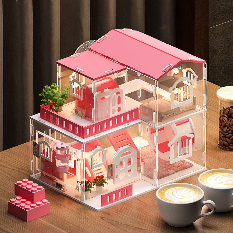 Small hamster to live in house cheap hamster cage big and cheap transparent hamster house villa flowers and squirrels