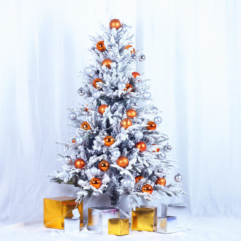Christmas tree luxury 1 5 meters PE flocking mall store home snowflake encryption Christmas tree local tyrant gold package