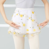 Танцующая юбка для танцевального шоу, белая шифоновая мини-юбка