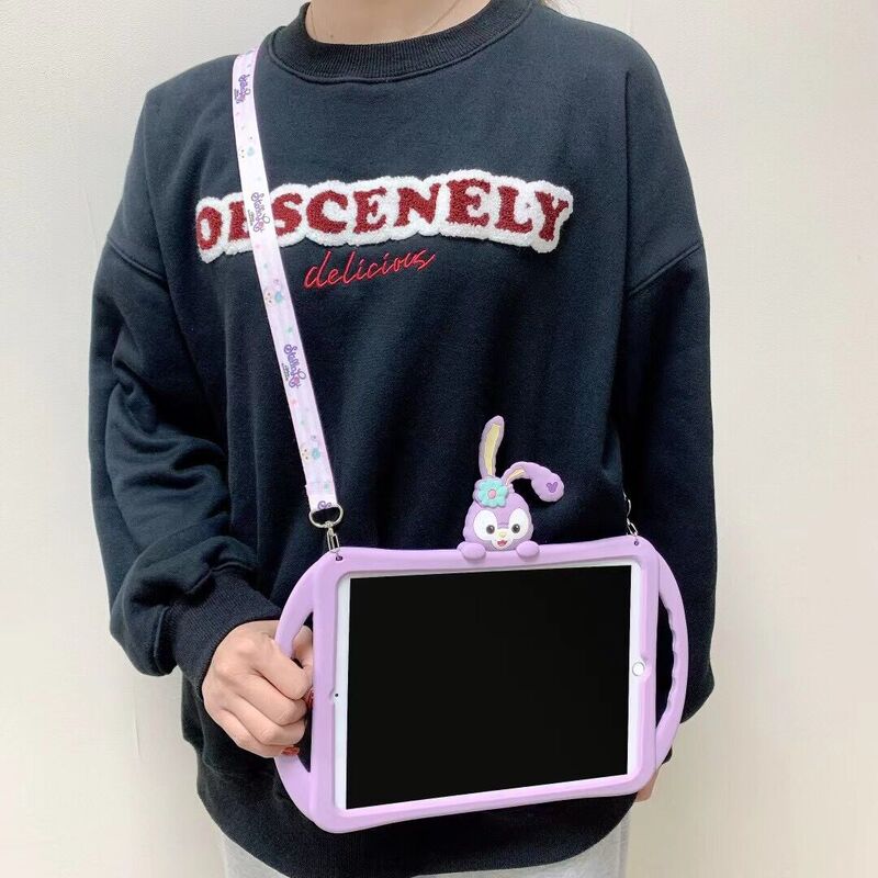 Suitable for Apple iPad Air 2 Protective Case, iPad 2020 Silicone Case, 7Th Generation Tablet, 8Th Generation 10.2 Computer, Air 4 with Lanyard, Pad 6 Anti-Drop, 9.7 Mini, 5Th Generation A2270, Cute 2021 Pro 11 for Children