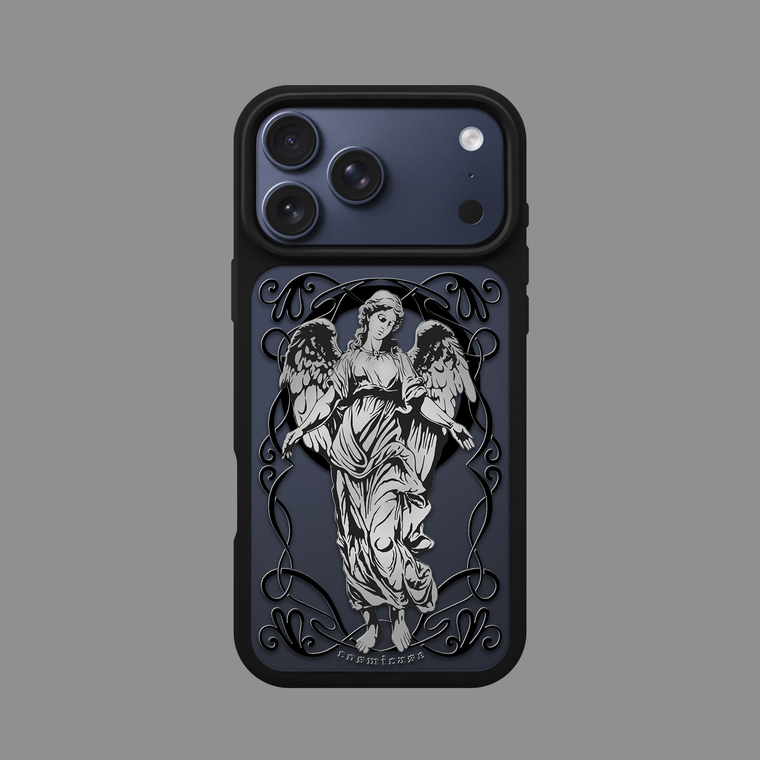 Angel Illustration Script Text iPhone Case