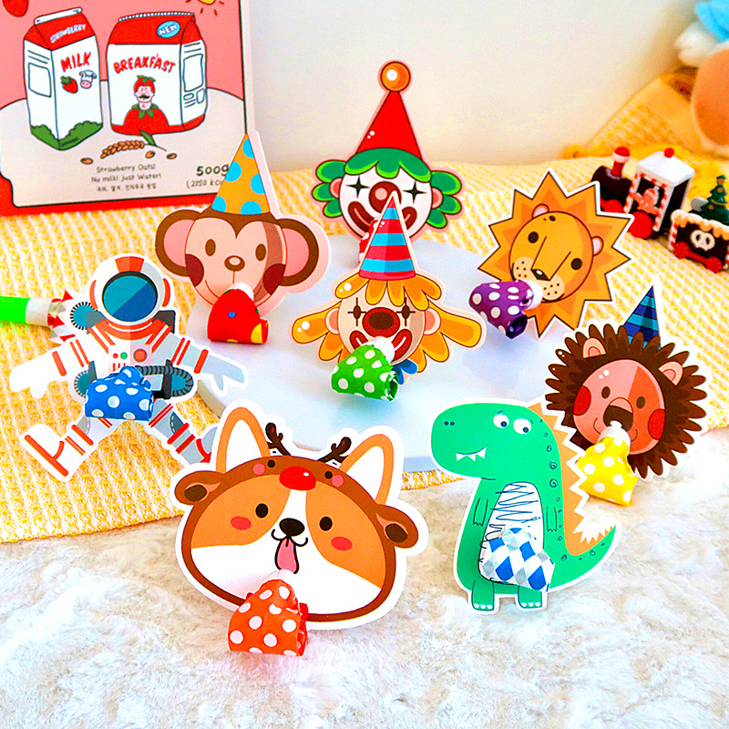 Blow Dragon Whistle Children Birthday Celebration Party Supplies Birthday Decoration Scene Arrangement Cartoon Telescopic Whistle Toys-Taobao