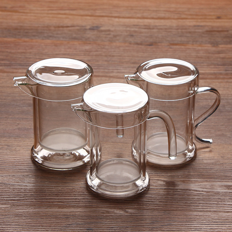 Heat-resistant glass tea maker tea brewer a double layer cup cup flower cup green filter mesh teapot Snow chrysanthemum green tea