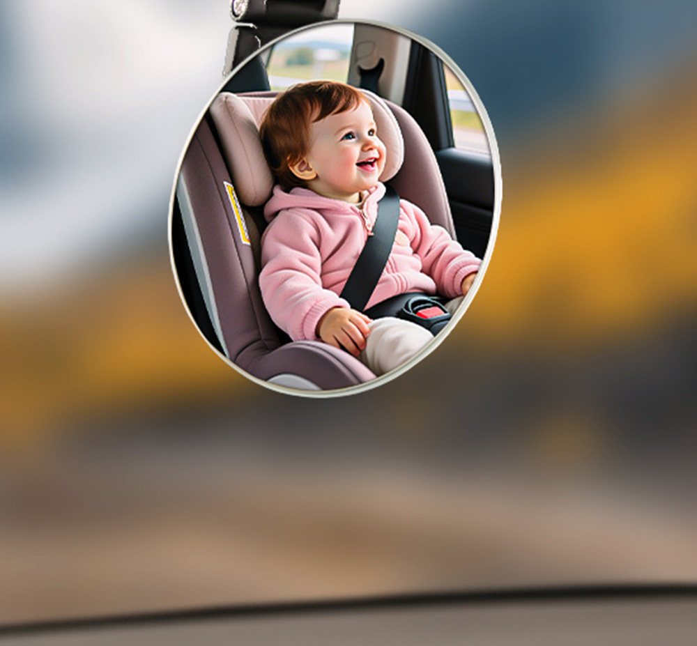 360 ° Wide-Angle Blind Spot-Free Tricycle Rearview Mirror, Suction Cup Type Convex Reversing Mirror, Large Field of View Reflector, Universal