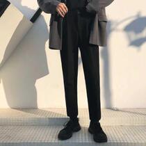 ins harbor wind casual pants pituality pants men 90% loose straight drum autumn long trend mens pants tennis red pants winter