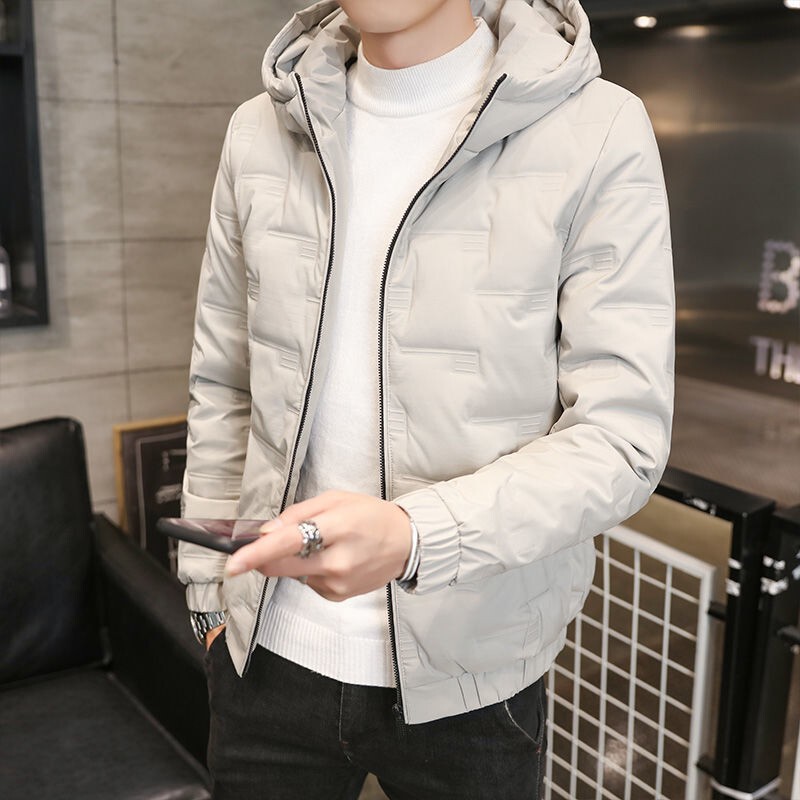 Men's Winter New Korean Style Trendy Puffer Jacket, Fleece-Lined and Thickened, Stylish Short Cotton Coat, Beautiful Men's Winter New Korean Style Trendy Puffer Jacket, Fleece-Lined and Thickened, Stylish Short Cotton Coat, Beautiful