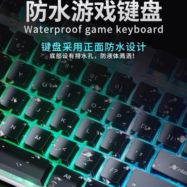 Wired Keyboard and Mouse Set, Mechanical Feel, USB Computer Desktop, Silent, Suitable for Office, E-Sports Games, Compatible with Lenovo