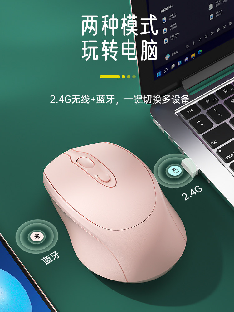 Wireless Mouse Bluetooth Silent Home Business Office Rechargeable Laptop Desktop Computer E-Sports Game Universal