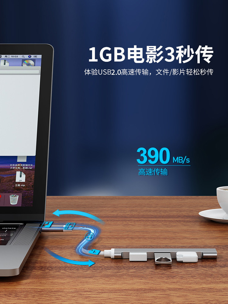 USB Hub Computer Expander Multi-Port Type-C Docking Station Laptop Multi-Port Hub Extension Cable USB Flash Drive Converter Connector USB