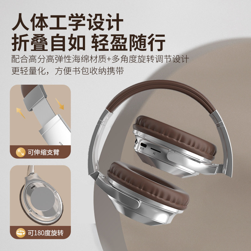 Head-Mounted Wireless Bluetooth Headphones for Cet-4 and Cet-6 Exams, Fm Radio for College Level 4 Exams, Retro Style