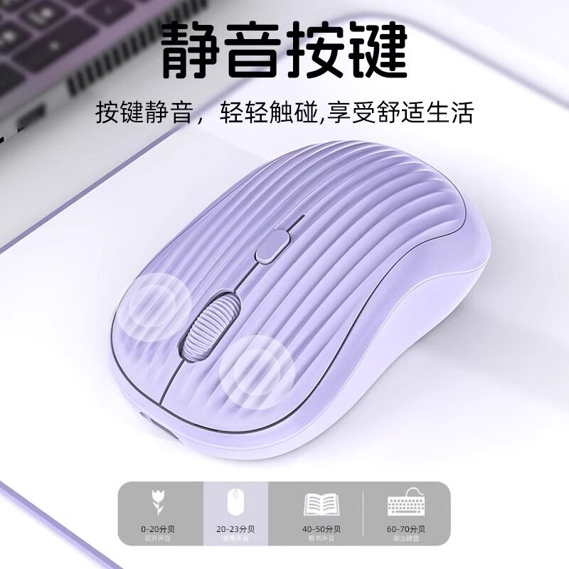 Wireless Mouse Bluetooth Silent Rechargeable Silent E-Sports Gaming Office Notebook Desktop Computer Mobile Phone Universal