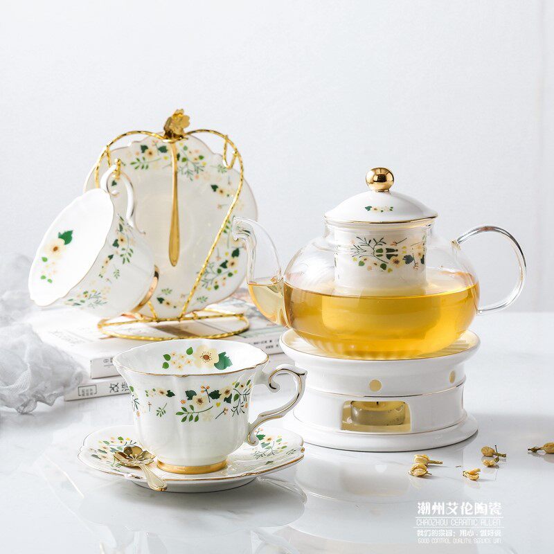 Without rain Northern Ocean Tianoon Ceramic Porcelain Tea Tea Set Ceramic Glass Tea Fittings Black Tea Flower and Herb