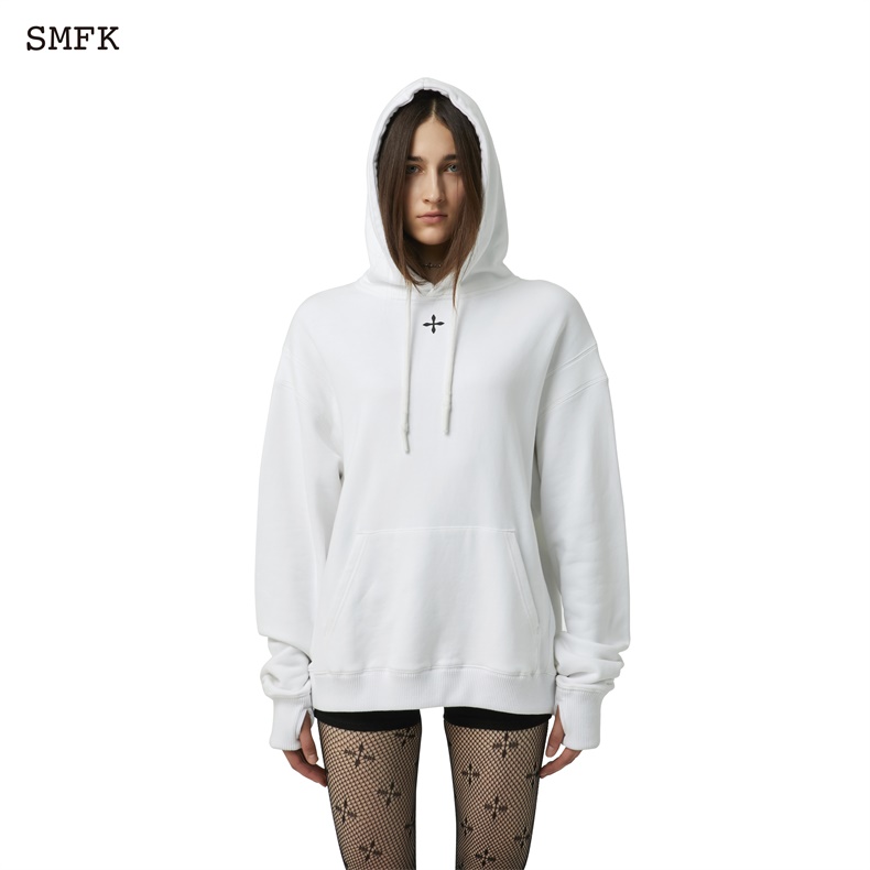 SMFK cross-flower hoodie base pure color loose version classic pure cotton female tandem hat sports shirt fall CH002W