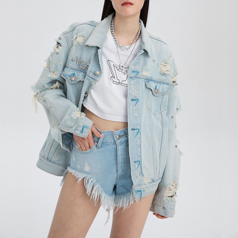 SMFK Nirvana denim jacket Mencius Yi tong loose athleisure retro coat autumn CG003SK