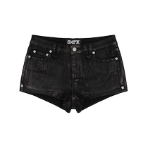 SMFK Wild Horse Lightning Super Short Jeans USJ03BP Coated Waxy Low Waist Design Sensation Hot Pants Woman New
