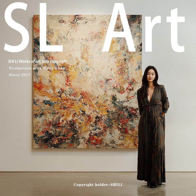SL.paint《暖辰》原创手绘油画肌理工艺装饰画抽象氛围感艺术画