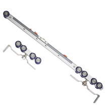 Sliding door track hanging rail sliding door two-way buffer slide rail hanging pulley hanging pulley slide hanging wooden door guide rail damper