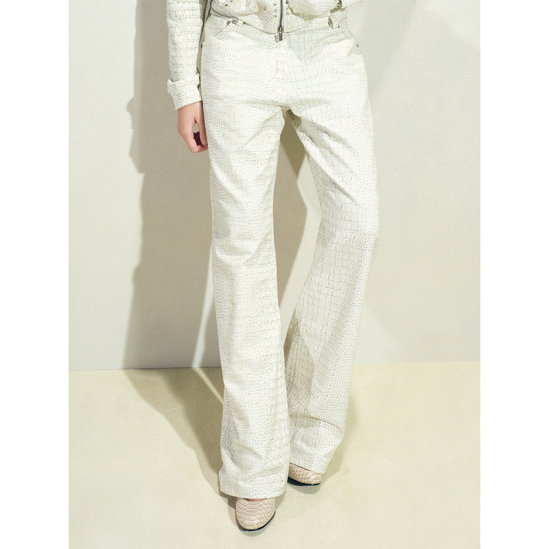 【Roomservice】Dark Beige Crocodile Pattern Pants