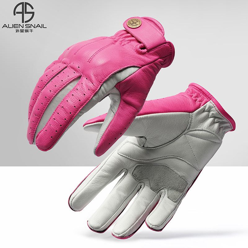 Alien Snail C5 Women's Locomotive Gloves All Season Riding Sheep Leather Locomotive Gloves Breathable Anti-Fall Anti-Wear