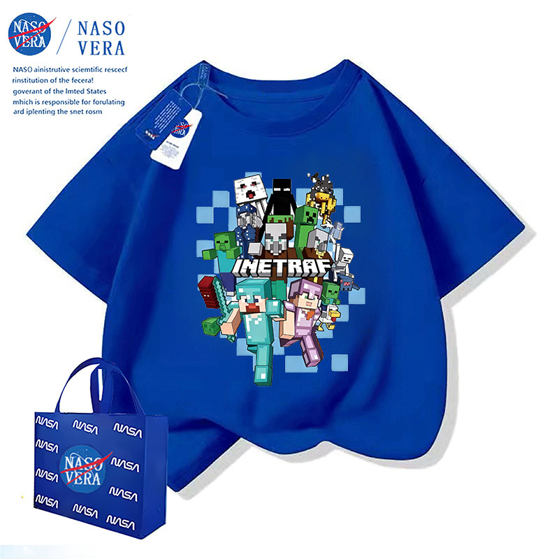 NASA Co-Branded My World Summer Kids Short-Sleeved T-shirt Fashion Handsome Boys Casual Sports Half Sleeve Tops — 27