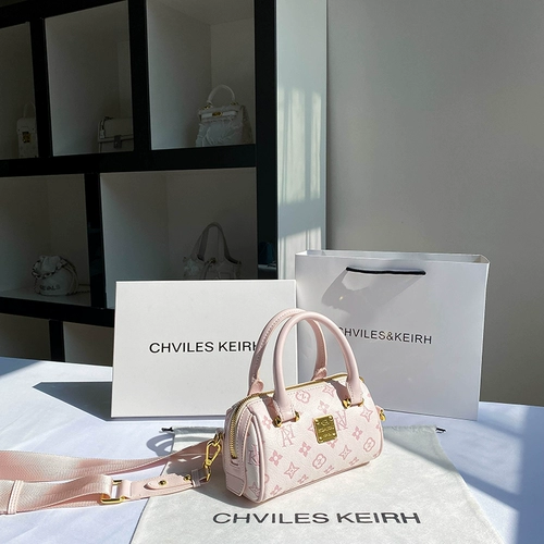 CHALIE&KOLSR Розовая подушка, сумка через плечо, осенняя, из натуральной кожи