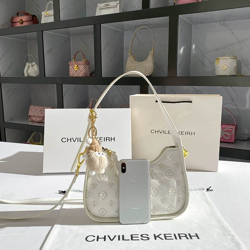 CHALIE&KOLSR Небольшая дизайнерская сумка подмышку, с вышивкой, осенняя, тренд сезона, премиум класс