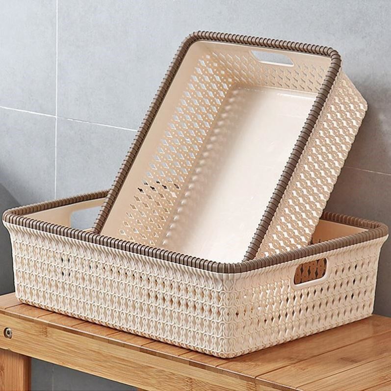 Bedside Storage Box Imitation Rattan Desktop Storage Basket Household Toys Miscellaneous Storage Basket Plastic Kitchen Storage Basket Zero - Taobao