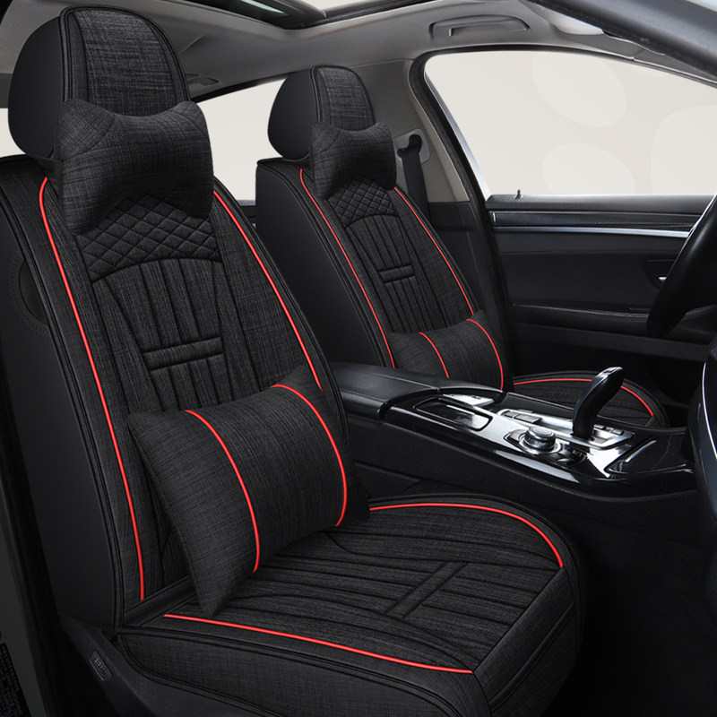 Car seat cover all-inclusive linen Langyi Santana Bora Corolla Sylphy Fox seat cover four seasons cushion