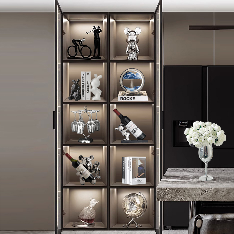 Light and luxurious red wine shelves Wine Cabinet Decorations Hem room TV cabinet Home Showcases 2024 new advanced senses-Taobao